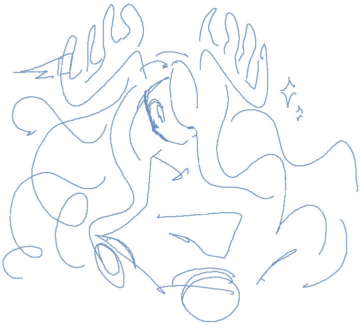 a digital doodle of kazki from corru.observer, with the look she has during the jellyfish scene. she is quickly and cleanly sketched in with a gray-lavender pixel brush.