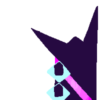 an animated lineless emoji of tozik placing a handheld corrucyst on one of his receptors.