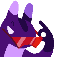 a lineless emoji of spearmaster looking at the viewer from an angle while wearing and holding red triangular sunglasses.